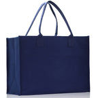 Customized Embroidered Name Tote Bag 100% Cotton Canvas and a Chic Personalized Tote Bag, Beach Bag, Market Bag, Bridesmaid Bag - Navy