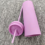 19OZ XL Pastel Straight Blank Tumblers, 19 oz Matte Tumblers, Double Wall Acrylic Tumbler With Straw and Screw Lid Multiple colors.
