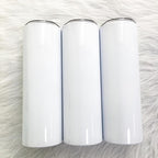 20oz Blank Gloss White, Matte White or Silver Stainless Skinny Straight Sublimation Tumblers