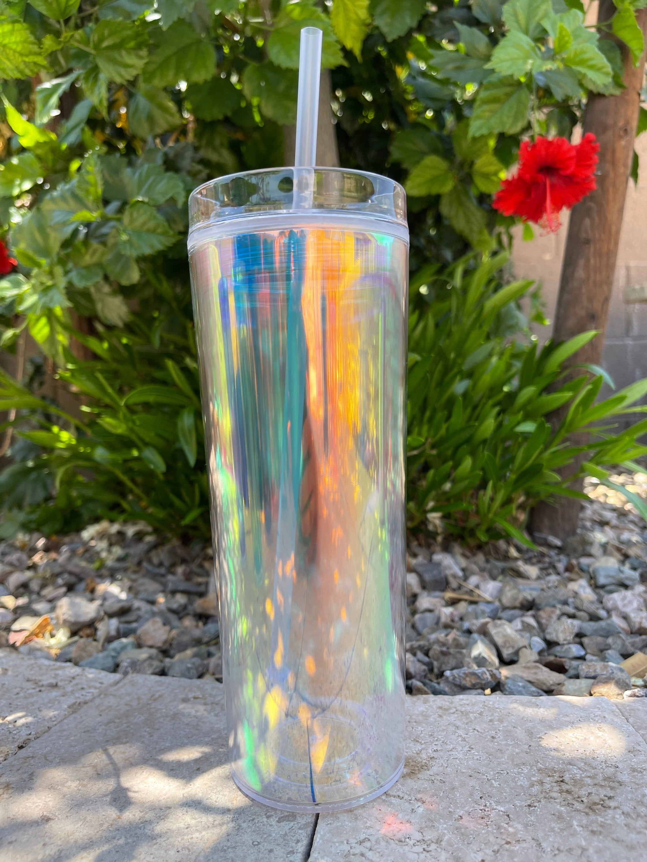 Blank Clear Skinny 19oz Large acrylic Tumbler kit W/Straw & lid BPA Free