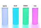 20oz Tumblers Glow in the Dark Blank White Red Coral Blue Green or Pink Stainless Sublimation Tumbler W/Straw, lid & Box