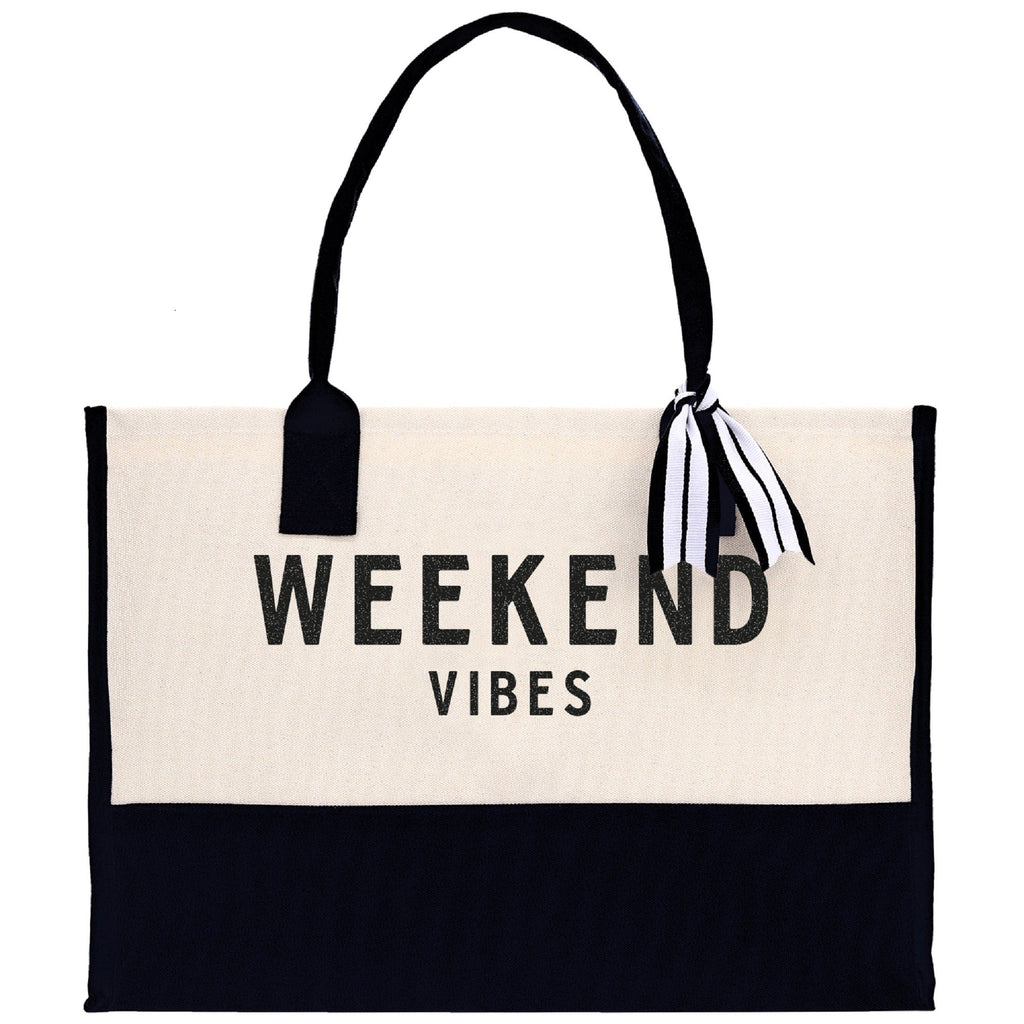 Weekend Vibes Beach Tote Bag - Large Chic Tote Bag - Gift for Her - Girls Weekend Tote - Weekender Bag - Weekend Tote - Weekend Vibes Bag