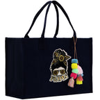 Mother's Day Tote Bag for Gift 100% Cotton Canvas Chic Tote Bag Cream, Black and Navy Color Options - Best Mom Ever - Blessed Mama - Mom