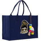 Mother's Day Tote Bag for Gift 100% Cotton Canvas Chic Tote Bag Cream, Black and Navy Color Options - Best Mom Ever - Blessed Mama - Mom