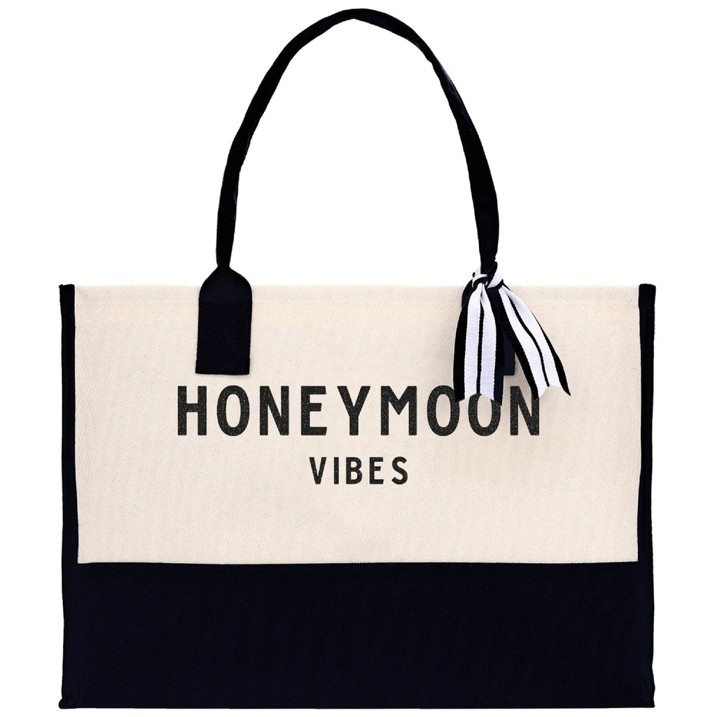 Honeymoon Vibes Beach Tote Bag - Large Chic Tote Bag - Gift for Her - Weekender Bag - Honeymooners Honeymoon Gifts Bridal Gift Newlyweds