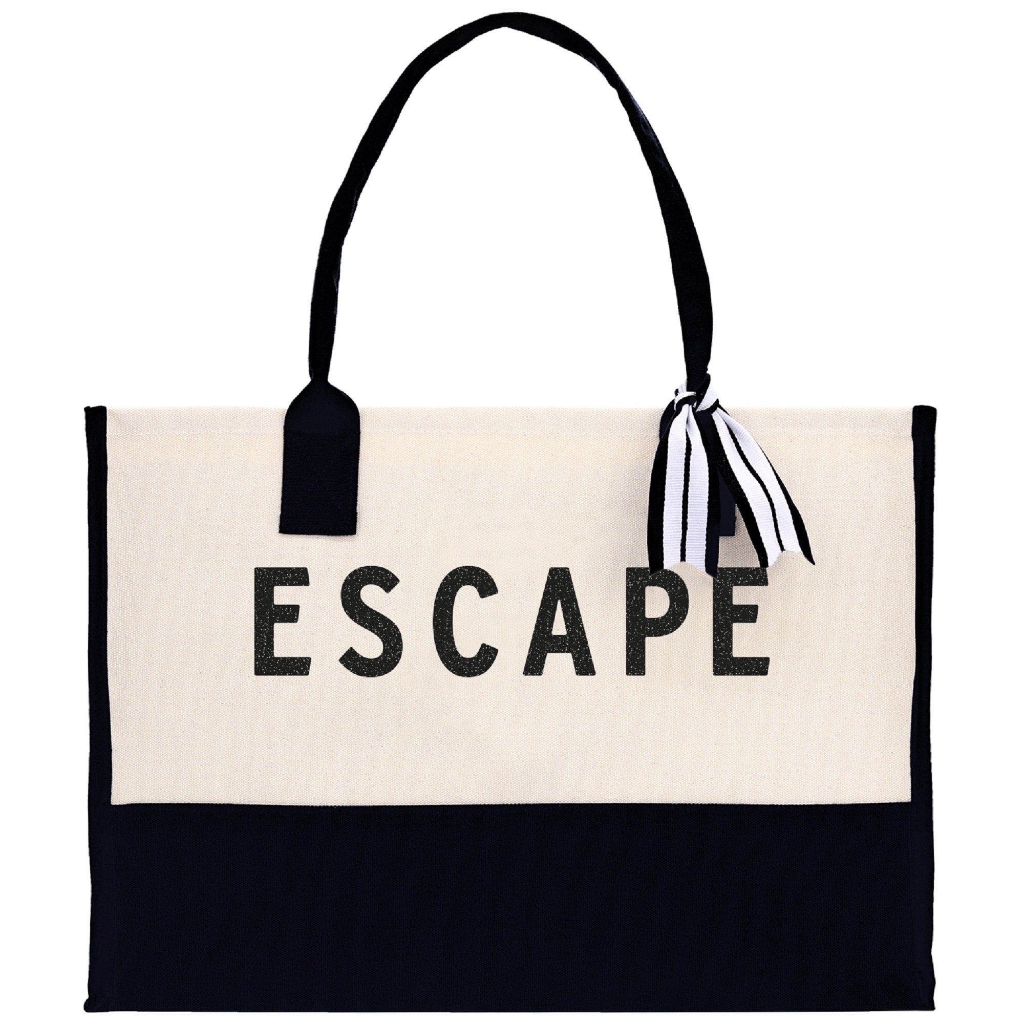Escape Beach Tote Bag - Large Chic Tote Bag - Gift for Her - Weekender Bag - Weekend Tote - Girls Weekend Tote