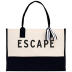 Escape Beach Tote Bag - Large Chic Tote Bag - Gift for Her - Weekender Bag - Weekend Tote - Girls Weekend Tote