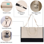 Honeymoon Vibes Beach Tote Bag XL - Oversized Chic Tote Bag with Zipper and Inner Pocket -Honeymooners Honeymoon Gifts Bridal Gift Newlyweds