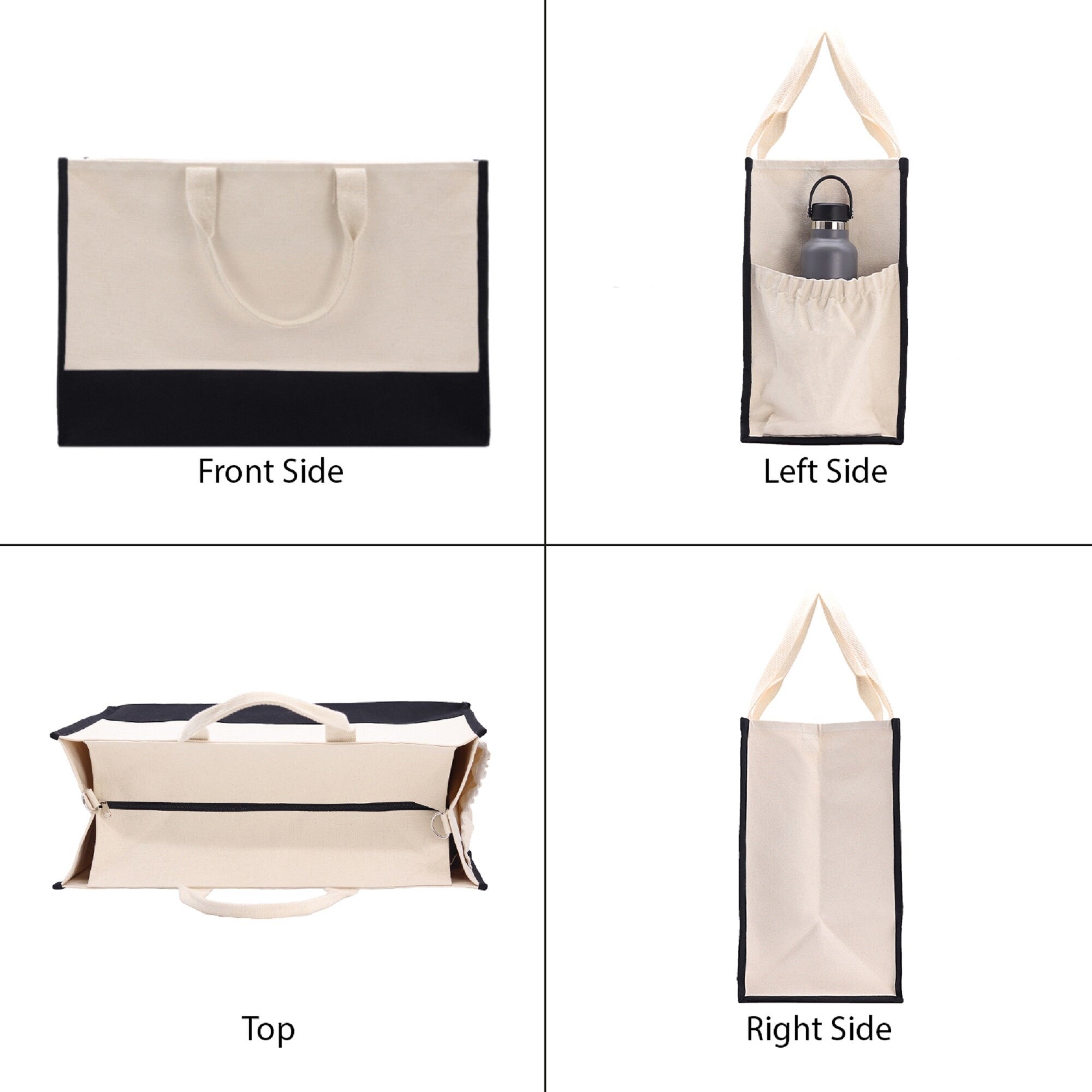 Escape Beach Tote Bag XL - Oversized Chic Tote Bag with Zipper and Inner Pocket -Gift for Her -Vacation Tote Bag -Weekender Bag -Travel Tote