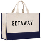 Getaway Beach Tote Bag XL - Oversized Chic Tote Bag with Zipper and Inner Pocket-Gift for Her -Vacation Tote Bag -Weekender Bag -Travel Tote