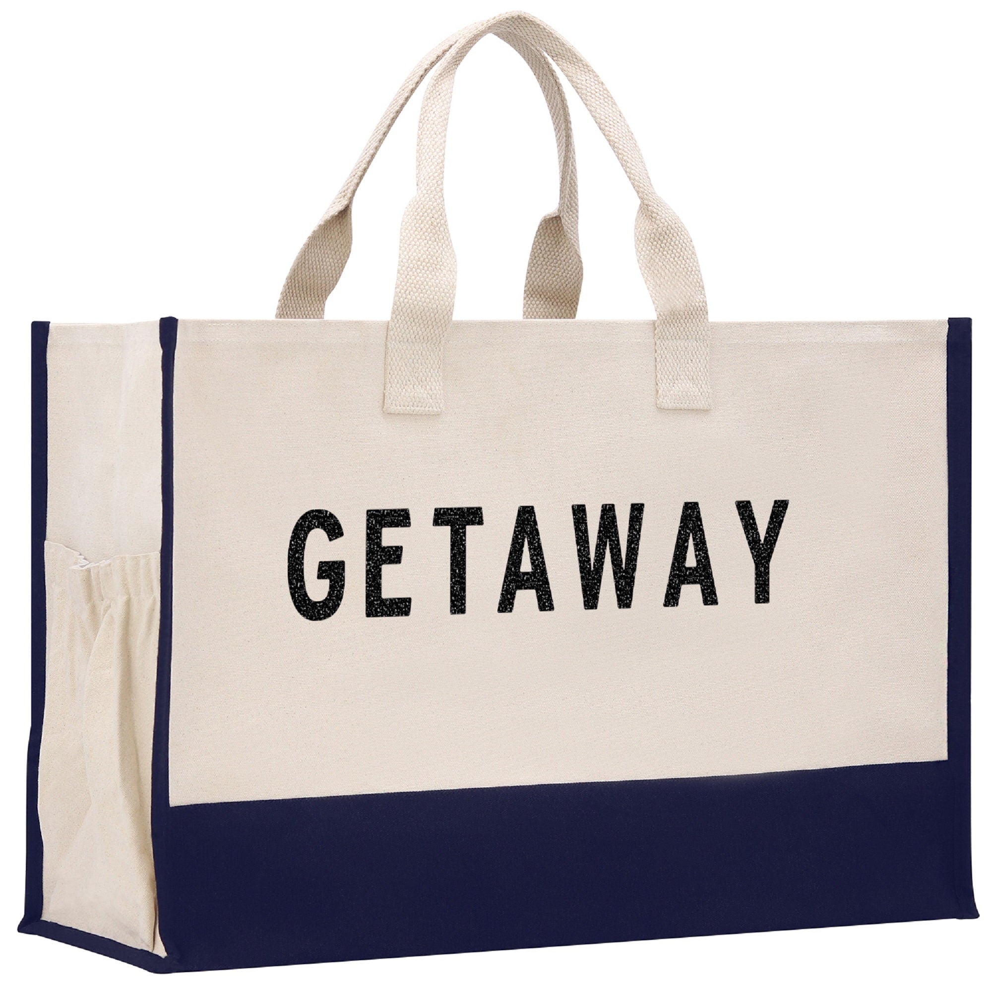 Getaway Beach Tote Bag XL - Oversized Chic Tote Bag with Zipper and Inner Pocket-Gift for Her -Vacation Tote Bag -Weekender Bag -Travel Tote