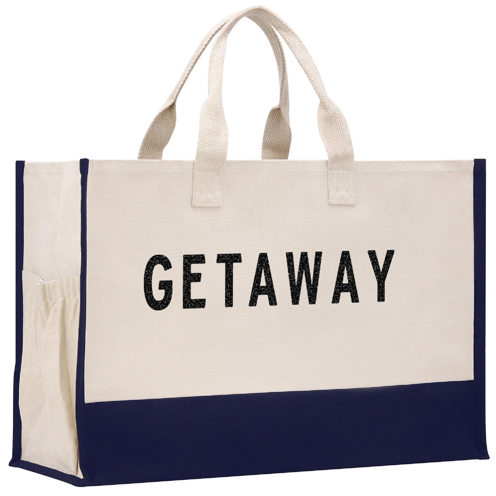 Getaway Beach Tote Bag XL - Oversized Chic Tote Bag with Zipper and Inner Pocket-Gift for Her -Vacation Tote Bag -Weekender Bag -Travel Tote