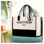 Honeymoon Vibes Beach Tote Bag - Large Chic Tote Bag - Gift for Her - Weekender Bag - Honeymooners Honeymoon Gifts Bridal Gift Newlyweds