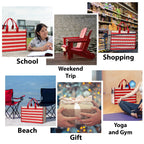 Weekend Vibes Cabana Tote Bag XL - Oversized Chic Tote Bag with Zipper and Inner Pocket - Beach Bag for Women - Weekender Beach Tote