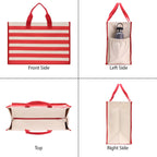 Weekend Vibes Cabana Tote Bag XL - Oversized Chic Tote Bag with Zipper and Inner Pocket - Beach Bag for Women - Weekender Beach Tote
