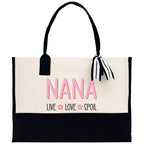Grandma Tote Bag Grandma's Getaway Bag Grandma Nana Bag Grandma Gift Bag Shopping Bag Mothers Day Gift Live Love Spoil Bag Grandma Beach Bag
