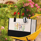Teacher Floral Tote Bag Teacher Wildflower Graphic Tote Teacher Life Tote Bag Teacher Flower Bag Gift for Teacher Wildflower Book Bag