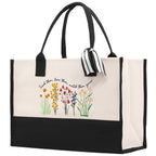 Teacher Floral Tote Bag Teacher Wildflower Graphic Tote Teacher Life Tote Bag Teacher Flower Bag Gift for Teacher Wildflower Book Bag