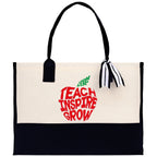 Teacher Floral Tote Bag Teacher Wildflower Graphic Tote Teacher Life Tote Bag Teacher Flower Bag Gift for Teacher Wildflower Book Bag