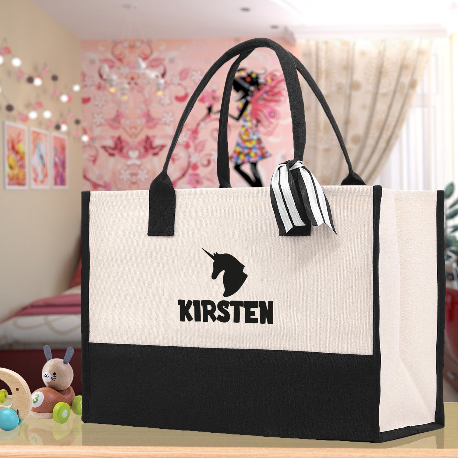 Diaper bag Personalized Kids Name Tote Bag Dinosaur Tote Kindergarten Tote Beach Bag for Boys Custom Kids Summer Bag  Rabbit Unicorn Cat