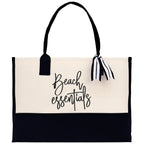 Beach Essentials Tote Bag Beach Vacation Tote Bag Summer Beach Canvas Tote Bag Large Canvas Beach Bag Weekender Tote Bag