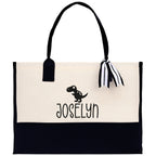 Personalized Kids Name Tote Bag Dinosaur Tote Kindergarten Tote Beach Bag for Boys Custom Kids Summer Bag Kids School Bag Rabbit Unicorn Cat