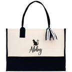 Personalized Kids Name Tote Bag Dinosaur Tote Kindergarten Tote Beach Bag for Boys Custom Kids Summer Bag Kids School Bag Rabbit Unicorn Cat