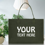 Customized Embroidered Name Tote Bag 100% Cotton Canvas and a Chic Personalized Tote Bag, Beach Bag, Market Bag, Bridesmaid Bag - Olive