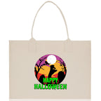 Halloween Trick or Treat Tote Bag Halloween Tote Bag for Kids Halloween Gift Halloween Candy Bag Halloween Doodles Cute Canvas Tote Bag