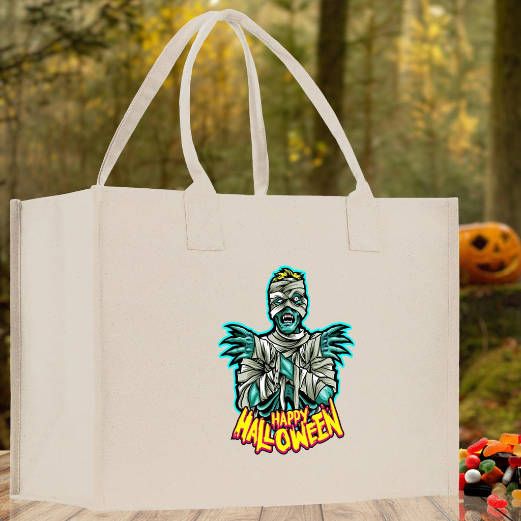 Halloween Trick or Treat Tote Bag Halloween Tote Bag for Kids Halloween Gift Halloween Candy Bag Halloween Doodles Cute Canvas Tote Bag