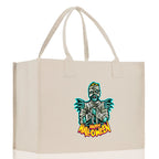 Halloween Trick or Treat Tote Bag Halloween Tote Bag for Kids Halloween Gift Halloween Candy Bag Halloween Doodles Cute Canvas Tote Bag