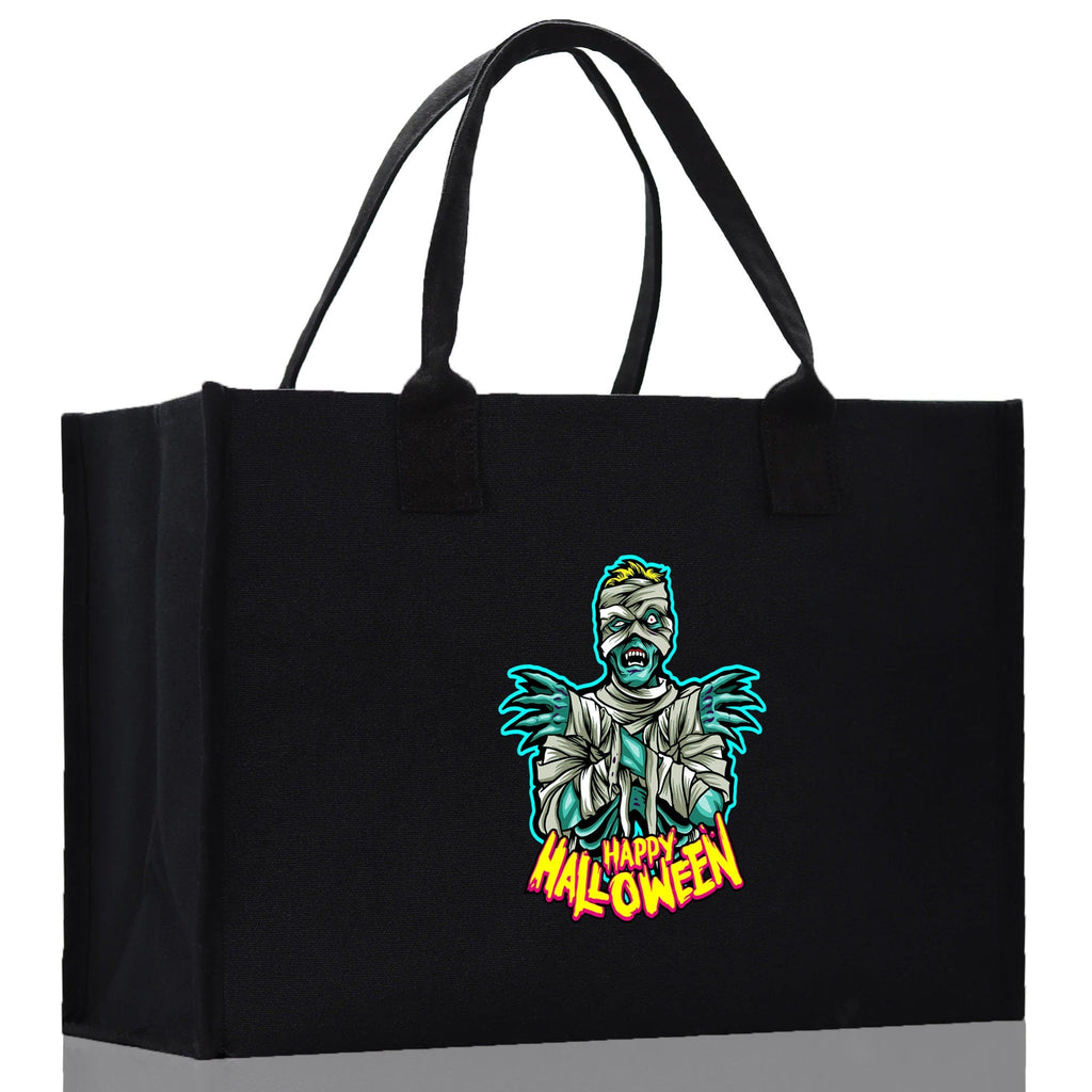Halloween Trick or Treat Tote Bag Halloween Tote Bag for Kids Halloween Gift Halloween Candy Bag Halloween Doodles Cute Canvas Tote Bag