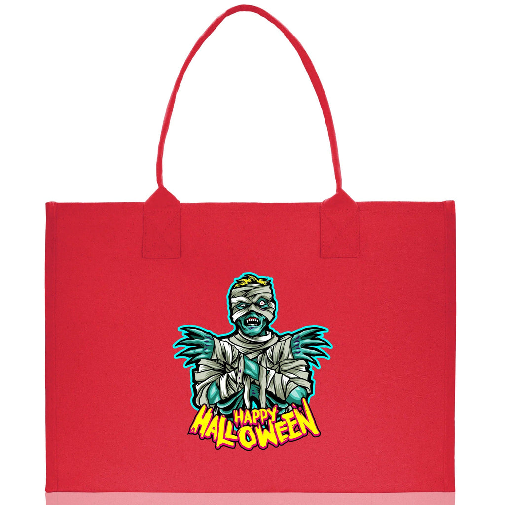 Halloween Trick or Treat Tote Bag Halloween Tote Bag for Kids Halloween Gift Halloween Candy Bag Halloween Doodles Cute Canvas Tote Bag