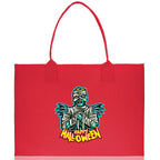 Halloween Trick or Treat Tote Bag Halloween Tote Bag for Kids Halloween Gift Halloween Candy Bag Halloween Doodles Cute Canvas Tote Bag