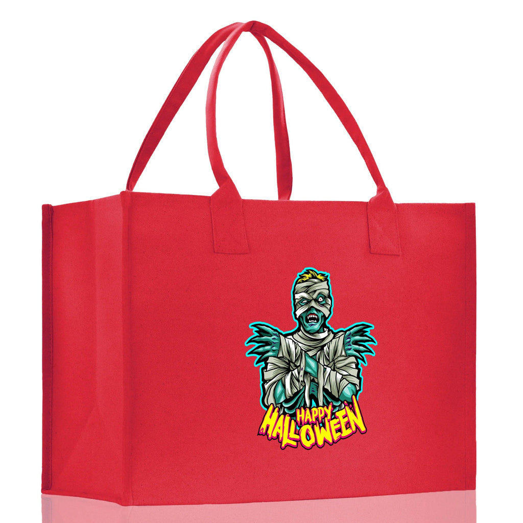 Halloween Trick or Treat Tote Bag Halloween Tote Bag for Kids Halloween Gift Halloween Candy Bag Halloween Doodles Cute Canvas Tote Bag