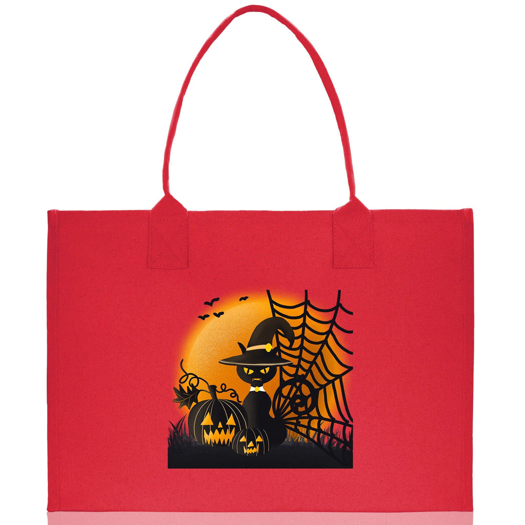 Halloween Trick or Treat Tote Bag Halloween Tote Bag for Kids Halloween Gift Halloween Candy Bag Halloween Doodles Cute Canvas Tote Bag