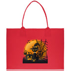 Halloween Trick or Treat Tote Bag Halloween Tote Bag for Kids Halloween Gift Halloween Candy Bag Halloween Doodles Cute Canvas Tote Bag