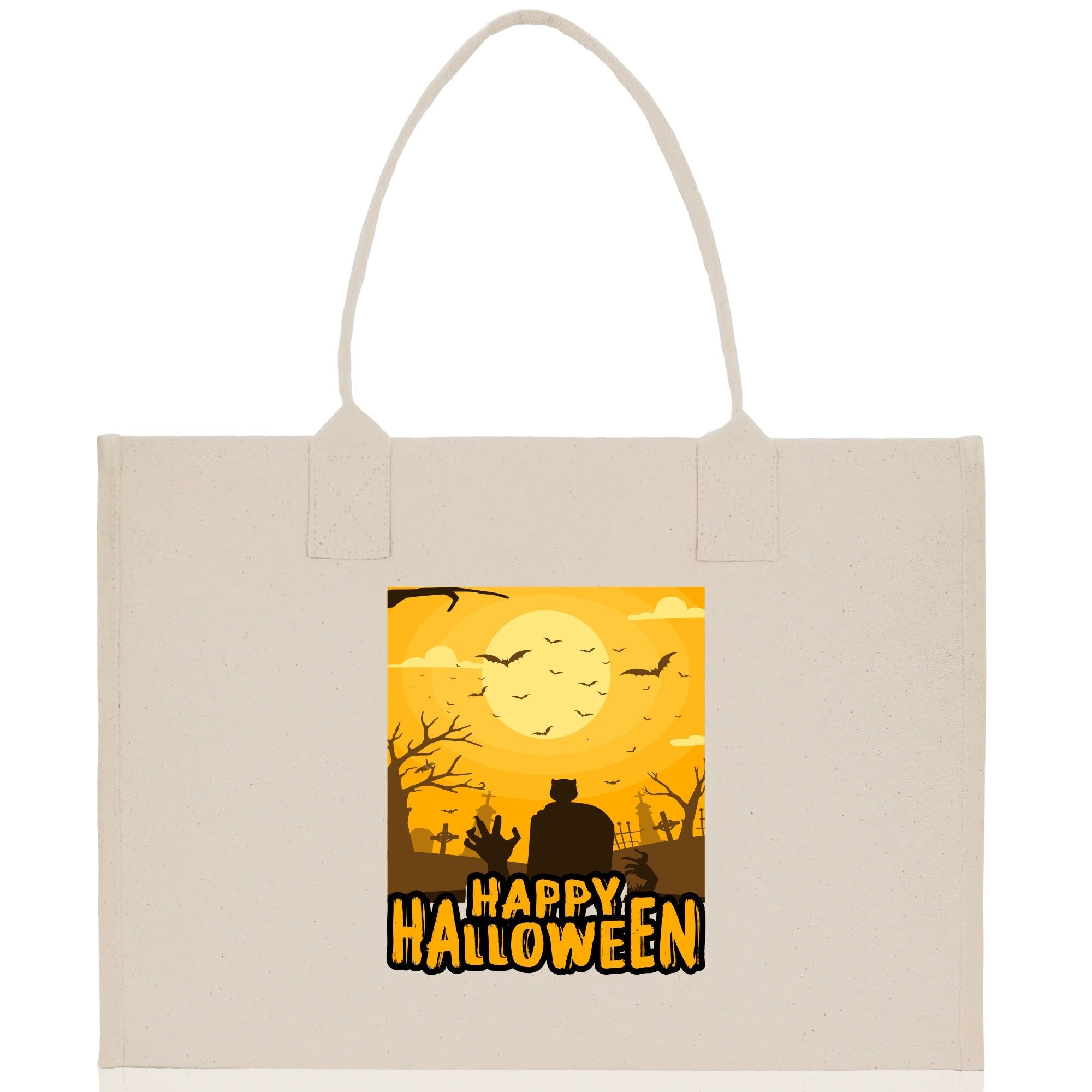 Halloween Trick or Treat Tote Bag Halloween Tote Bag for Kids Halloween Gift Halloween Candy Bag Halloween Doodles Cute Canvas Tote Bag
