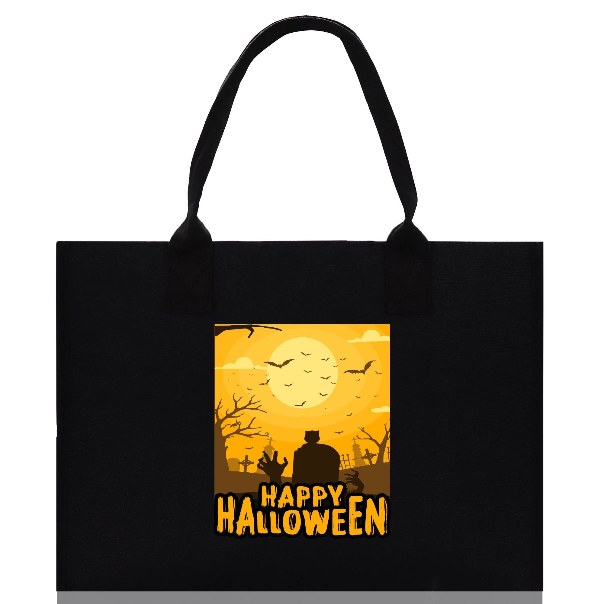 Halloween Trick or Treat Tote Bag Halloween Tote Bag for Kids Halloween Gift Halloween Candy Bag Halloween Doodles Cute Canvas Tote Bag