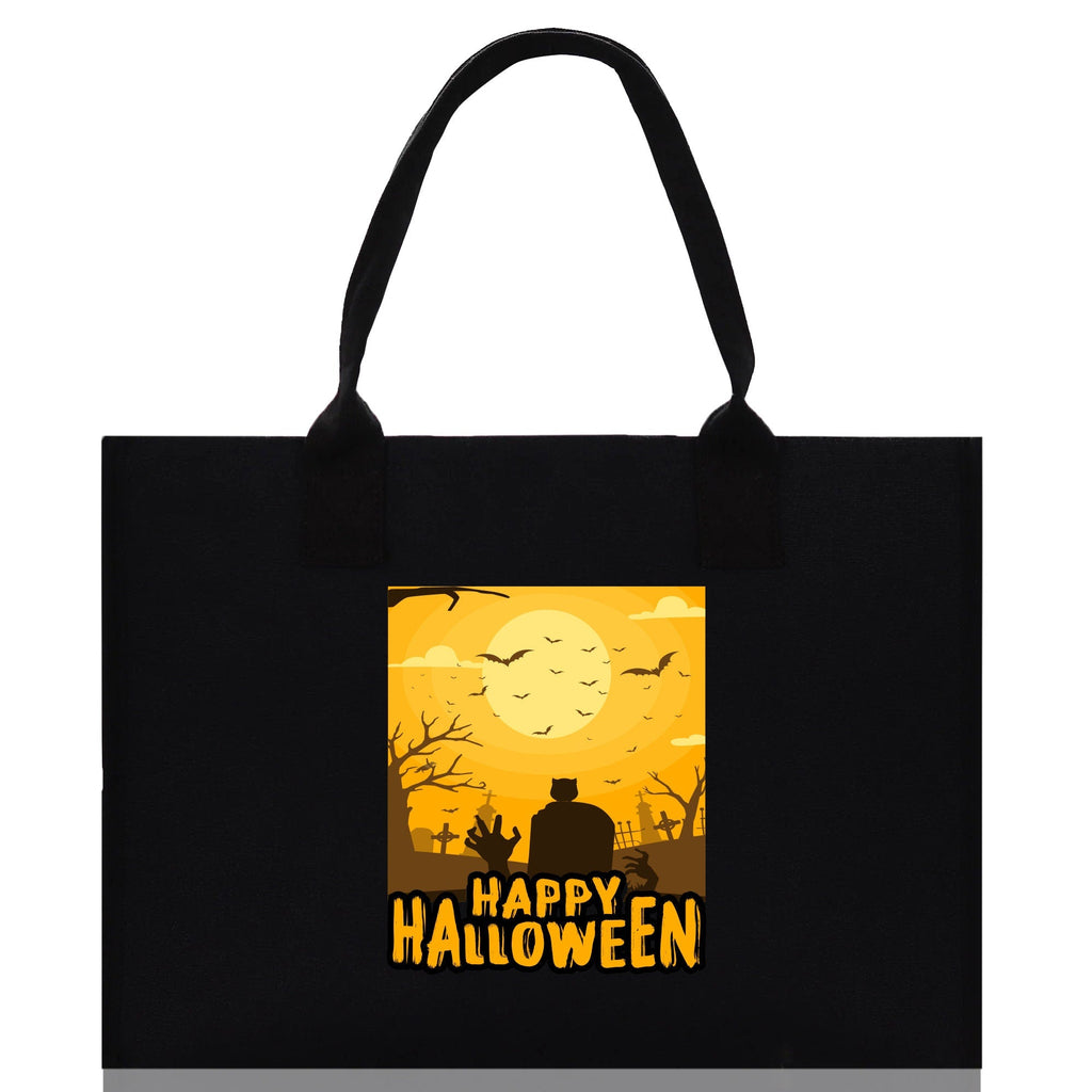 Halloween Trick or Treat Tote Bag Halloween Tote Bag for Kids Halloween Gift Halloween Candy Bag Halloween Doodles Cute Canvas Tote Bag