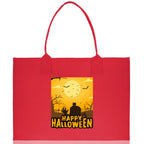 Halloween Trick or Treat Tote Bag Halloween Tote Bag for Kids Halloween Gift Halloween Candy Bag Halloween Doodles Cute Canvas Tote Bag