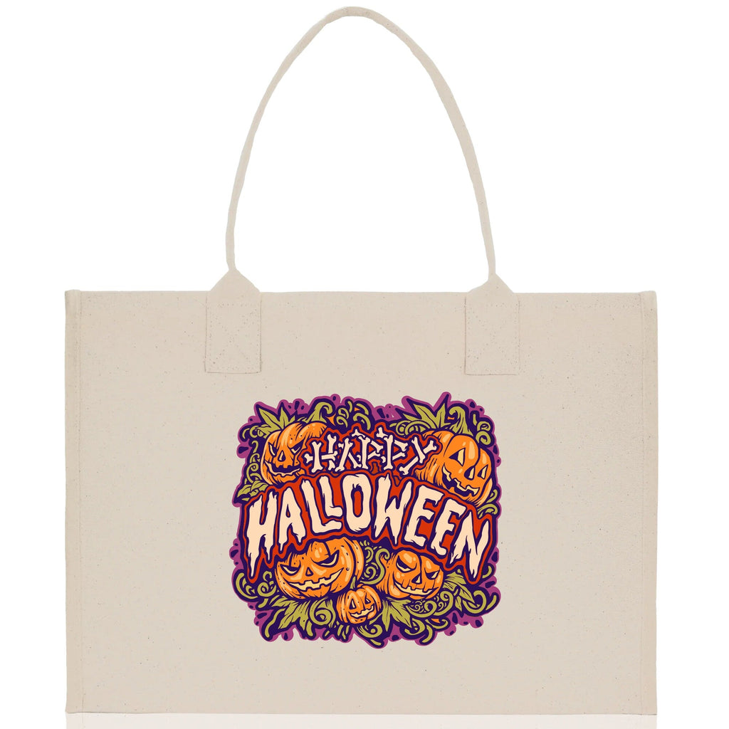 Halloween Trick or Treat Tote Bag Halloween Tote Bag for Kids Halloween Gift Halloween Candy Bag Halloween Doodles Cute Canvas Tote Bag