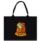 Halloween Trick or Treat Tote Bag Halloween Tote Bag for Kids Halloween Gift Halloween Candy Bag Halloween Doodles Cute Canvas Tote Bag