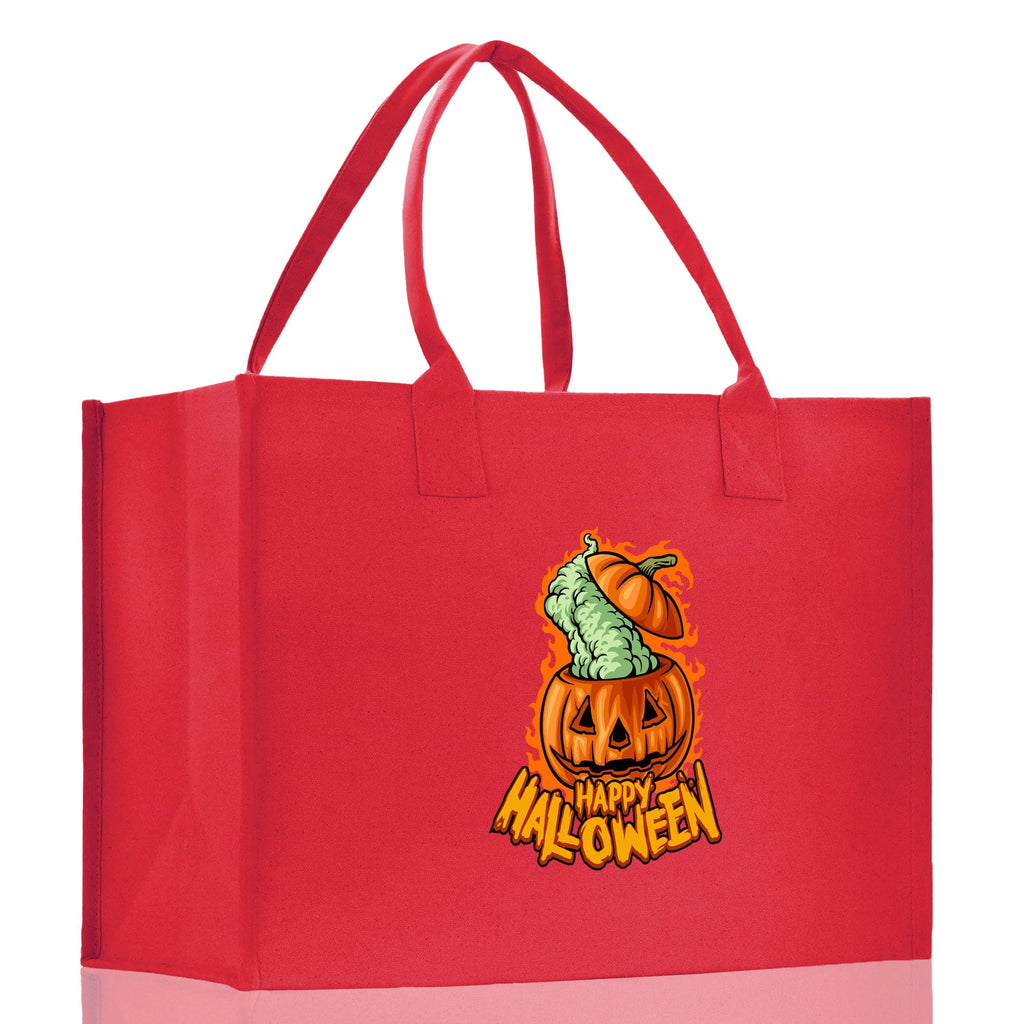 Halloween Trick or Treat Tote Bag Halloween Tote Bag for Kids Halloween Gift Halloween Candy Bag Halloween Doodles Cute Canvas Tote Bag