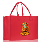 Halloween Trick or Treat Tote Bag Halloween Tote Bag for Kids Halloween Gift Halloween Candy Bag Halloween Doodles Cute Canvas Tote Bag