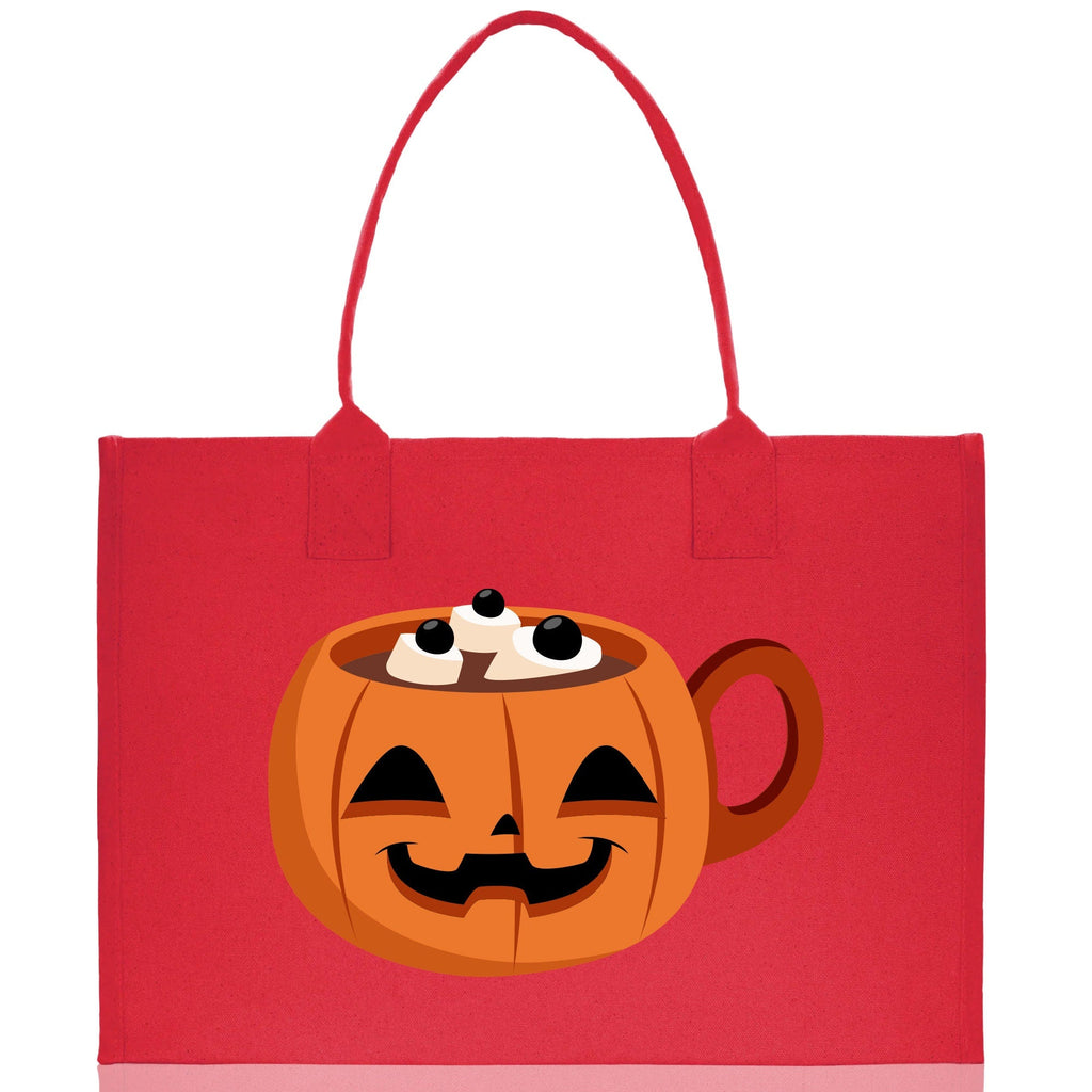 Halloween Trick or Treat Tote Bag Halloween Tote Bag for Kids Halloween Gift Halloween Candy Bag Halloween Doodles Cute Canvas Tote Bag