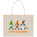 Halloween Trick or Treat Tote Bag Halloween Tote Bag for Kids Halloween Gift Halloween Candy Bag Halloween Doodles Cute Canvas Tote Bag