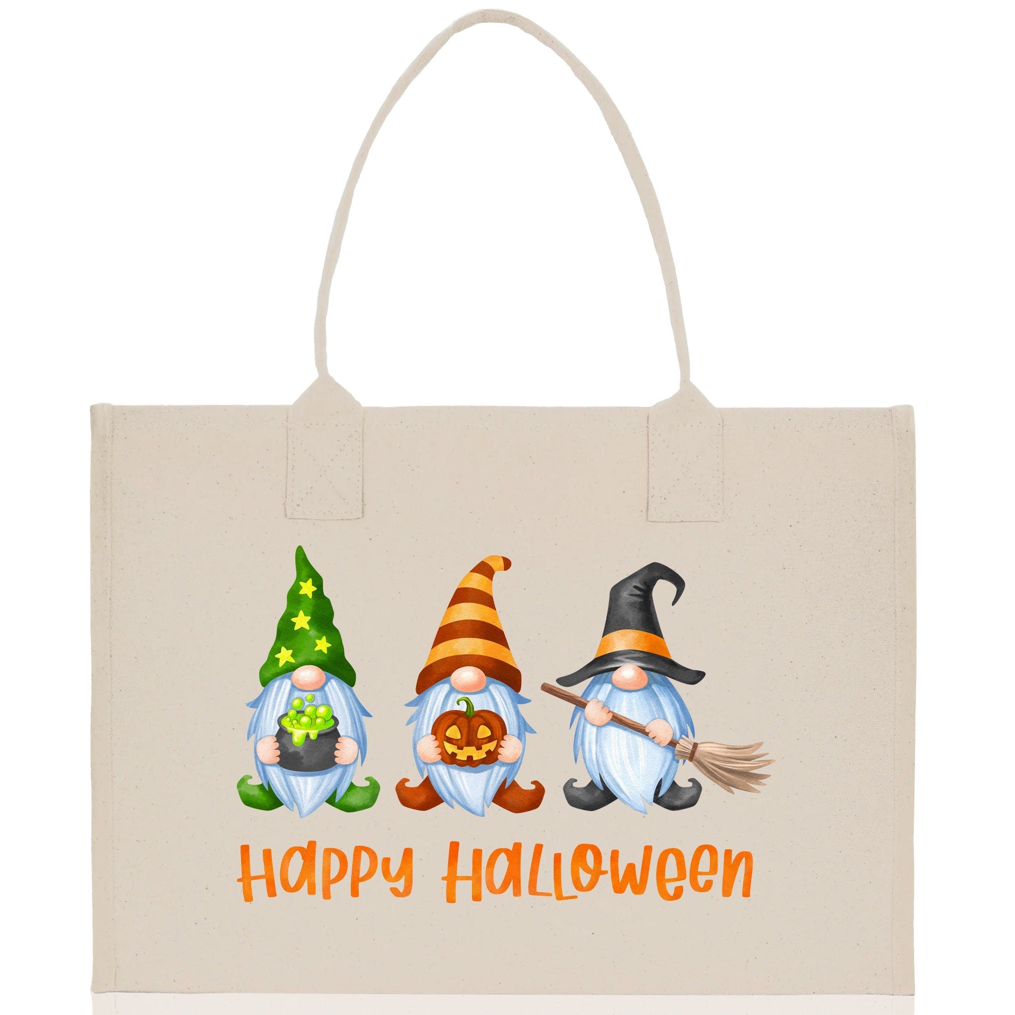 Halloween Trick or Treat Tote Bag Halloween Tote Bag for Kids Halloween Gift Halloween Candy Bag Halloween Doodles Cute Canvas Tote Bag