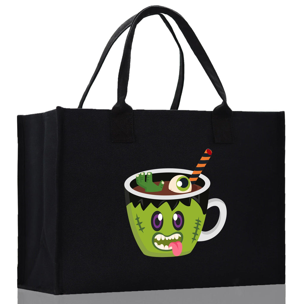 Halloween Trick or Treat Tote Bag Halloween Tote Bag for Kids Halloween Gift Halloween Candy Bag Halloween Doodles Cute Canvas Tote Bag