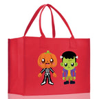 Halloween Trick or Treat Tote Bag Halloween Tote Bag for Kids Halloween Gift Halloween Candy Bag Halloween Doodles Cute Canvas Tote Bag